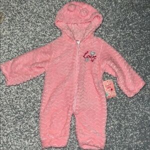 Pink Hooded Baby romper One Piece